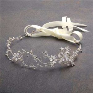 Painted Floral Hairvine - Silver