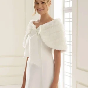 Fuskepels Bow Cape - Ivory One Size