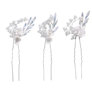 Hårpin "Shimmer Floral Silver"
