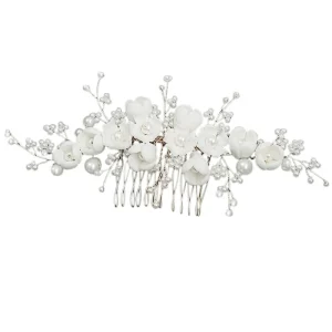 Hårpynt med kam "Chic Flower" Silver