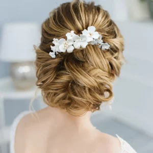Hårkam "Starlet floral" Silver