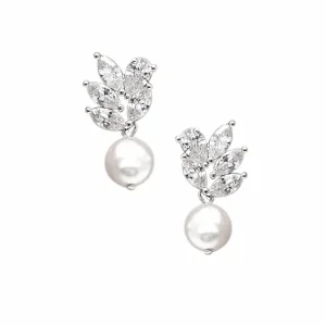 Øredobber "Dainty Pearl Drop" Silver