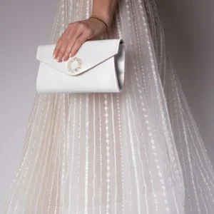 Bridget Satin clutch with crystal