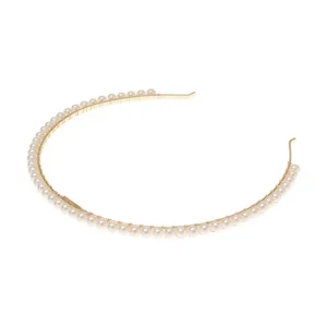 Gold tiara with pearls - gold