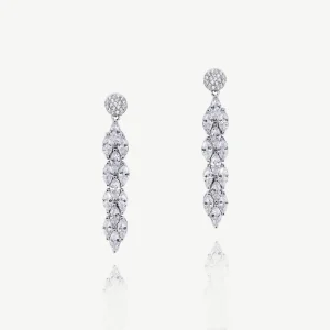 Øredobber "Lincoln Rhodium Crystal Chevron Silver"