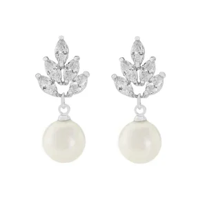 Øredobber "Vintage Pearl Drop Silver"