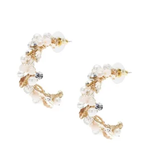 Sparkle & pearls gold earrings - gold