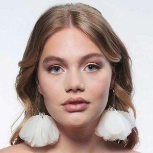 Ivory organza earrings