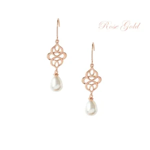 Celtic Knot Bridal Earrings Rose Gold - Rose Gold